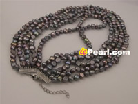 7-8mm black irregular cultured freshwater pearl necklace online