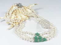 Wholesale 6-7mm freshwater pearl necklace with jade online