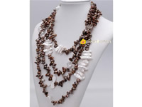 4 strands blister pearl necklace with biwa pearl, shell wholesal