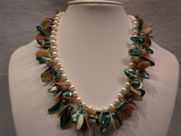 Necklace made of potato shaped pearls & blister pearls online