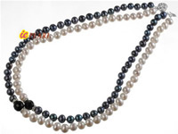 Wholesale white & black 7-8mm freshwater pearl necklace