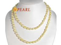 clearance sale freshwater pearl necklace, dyed yellow