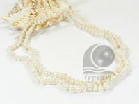clearance sale white cultured button pearl rope necklace