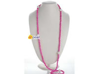 Clearance sale peach red  nugget pearl & shell pearl necklace