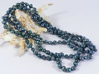 loseout sale Sapphire blue freshwater nugget pearl rope necklace