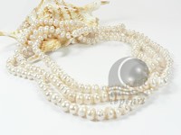 Final sale freshwater button pearl rope necklace