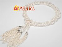 6-7mm Two strands rice freshwater pearl necklace wholesale