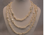 Wholesale 4-5mm white side-drilled freshwater pearl necklace