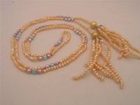 3-4mm smooth-on-both-side pink pearl necklace wholesale