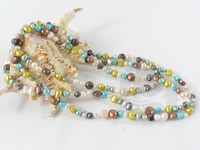 Nugget pearl rope necklace with muti color wholesale online