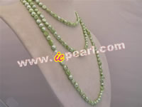 Green nugget long rope necklace with w/n clasp wholesale