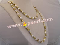 Champagne nugget pearl rope necklace online wholesale