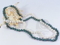 7-8mm off-round freshwater pearl rope necklace in wholesale