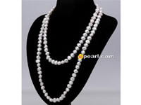 10-11mm white nugget pearl rope long necklace wholesale