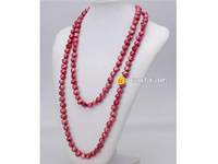 10-11mm wine red nugget pearl long necklace wholesale
