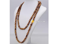 10-11mm summer tan nugget pearl rope long necklace