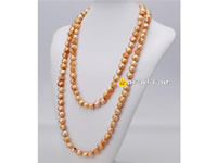 10-11mm golden yellow nugget pearl rope long necklace