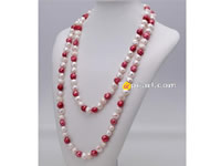 10-11mm grape & white nugget pearl rope long necklace
