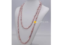 7-8mm natural lavender nugget pearl long necklace on sale