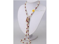 mixture triple colors 8-9mm nugget cultured pearl necklace