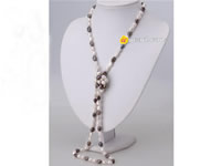 grey & white nugget cultured 8-9mm pearl necklace wholesale