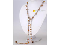 12mm tiger eye copper potato 7-8mm pearl necklace wholesale