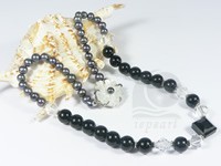 black freshwater pearl necklace wholesale in low price