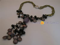 Double rows nugget pearls with crystal beads wholesale