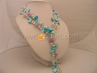 Wholesale 48"stunning necklace with 6-7mm side-drilled pearls