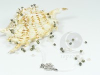 wholesale white & blue freshwater pearl illusion necklace