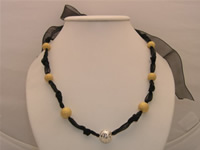 Mystery black ribbon necklace in wholesale price