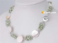 Pearl cluster shells necklace in discount price wholesale