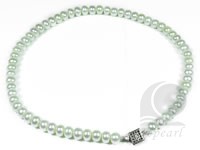 Clearance sale 8-9mm white pearl in button shape necklace