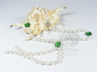 final sale 6-7mm potato pearl & malachite stone necklace online