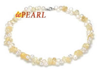 Clearance sale freshwater bread pearl & crystal necklace