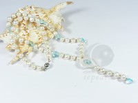 Final sale freshwater potato pearl & crystal necklace on line