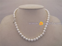 8-9mm round black freshwater pearl necklace in wholesale