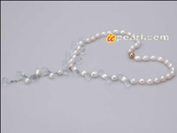wholesale freshwater pearl & Chinese crystals drop necklace