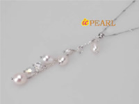 wholesale white rice pearl with Swarovski crystals in 925 silver