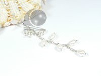 elegant necklace with multi-size pearl in sterling chain wholesa