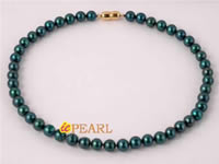 Peacock blue 8.5-9mm round freshwater pearl necklace online