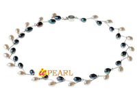 hand wrapped 5-6mm freshwater rice pearl necklace wholesale