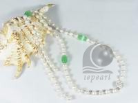 6-7mm genuine white pearl drop necklace wholesale