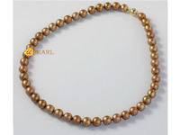 dyed copper 8-8.5mm round pearl necklace wholesale online
