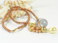 champagne color freshwater pearl pendant necklace wholesale