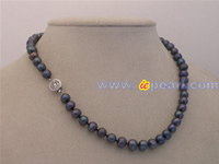 7-8mm black cultured freshwater pearl necklace wholesale