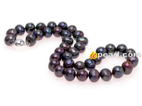 10-11mm black cultured freshwater pearl necklace wholesale