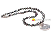6-7mm black cultured freshwater pearl necklace wholesale