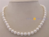 Freshwater pearl necklaces 8-9mm in white color wholesale