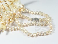 7-8mm pink button-shape freshwater pearl necklace wholesale